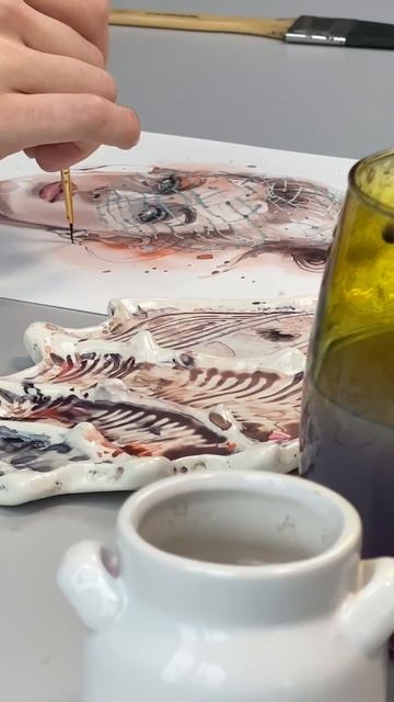Рисуем портрет акварелью #обучение #онлайнобучение #рисование #акварель #арт #фэшн #фэшнпортрет
