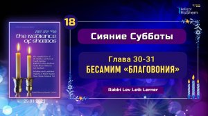 𝟭𝟴. Бесамим «Благовония» | Сияние Субботы | Глава 30-31 | Рабби Лев Лэйб Лернер