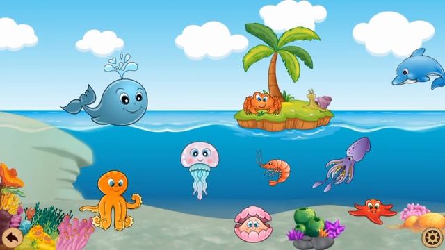 Cartoon for Kids. Learn English Аlphabet and Мarine Fish