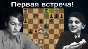 Анатолий Карпов - Гарри Каспаров. Чемпион мира против 12-летнего КМС. Ленинград 1975. Шахматы.