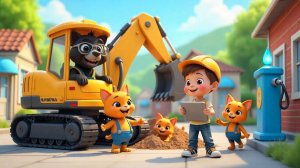 Три кота. Стройка – Строим город! Развивающая игра для детей