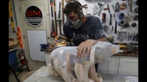 Резьба бензопилой, фигуры из эпоксидной смолы, скульптура из дерева, резьба по дереву