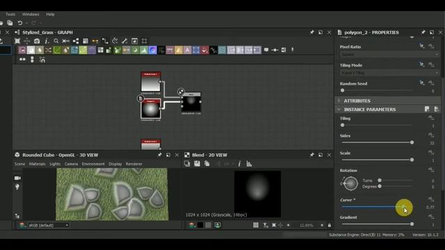 TIMELAPSE | Substance Designer Tutoria l Stylized Grass