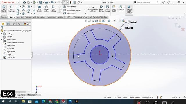 Solidworks2021 Exercise 10 | Solidworks Practice Drawing | Solidworks for Beginners #solidworksbasi