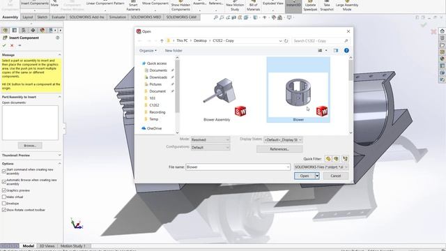 L19-6  Blower Assembly | SolidWorks Assembly Serial Tutorial | SolidWorks