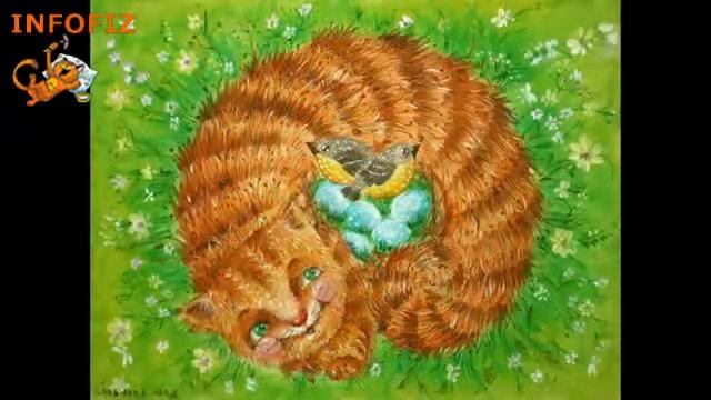 Забавные коты - художник Юлия Сдобнова :: Funny cats - artist draws смотреть онлайн