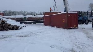 Выгрузка контейнеров 12 м автокраном 50 тонн #автокран #смоленск