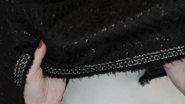 ф5678 Черная рогожка с проблесками клетки 30хлопок 30шерсть 40акрил