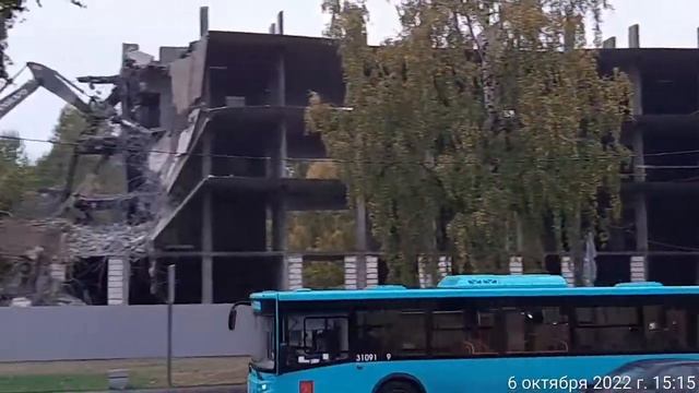 Снос дома в Курортном районе Санкт-Петербурга г.Зеленогорск пр.Ленина 34 , 06 октября 2022 г. смотреть онлайн