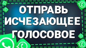 Как Отправить Самоуничтожающееся Голосовое Сообщение в Ватсап на Андроид