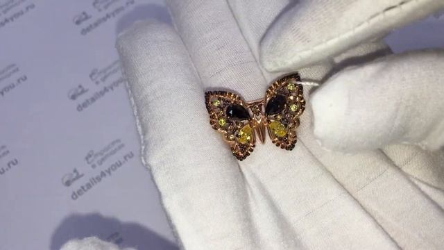 Брошь "Бабочка"с фианитами (Р3Ш2504020П) смотреть онлайн