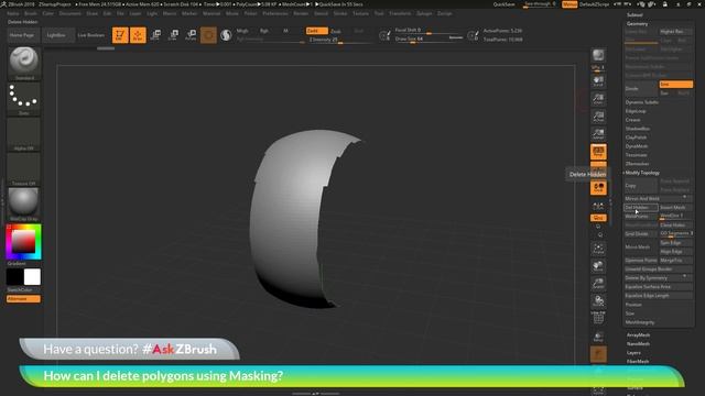 #AskZBrush: “How can I delete polygons using Masking?”
