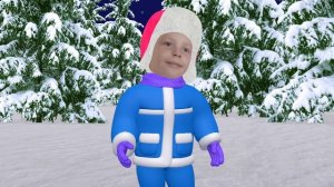 Девочки в мультфильме. Вика и София помогают деду Морозу.