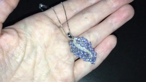 Серебряная цепочка + кулон с танзанитами