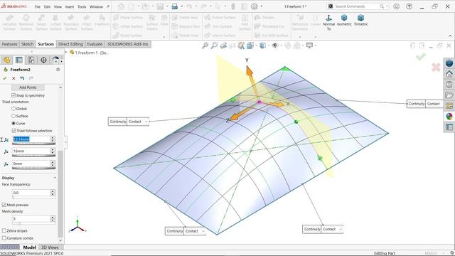 Freeform in SolidWorks