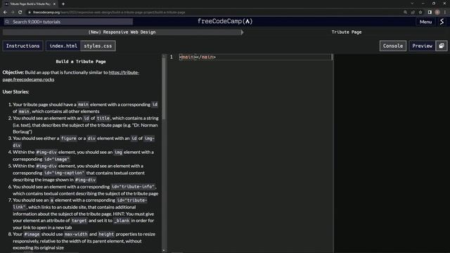 learn2code | freeCodeCamp (New) Responsive Web Design - Certification Project - Tribute Page: Step