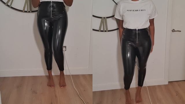 LEATHER LEGGINGS FOR CURVES! The best LEATHER LOOK LEGGINGS! смотреть онлайн