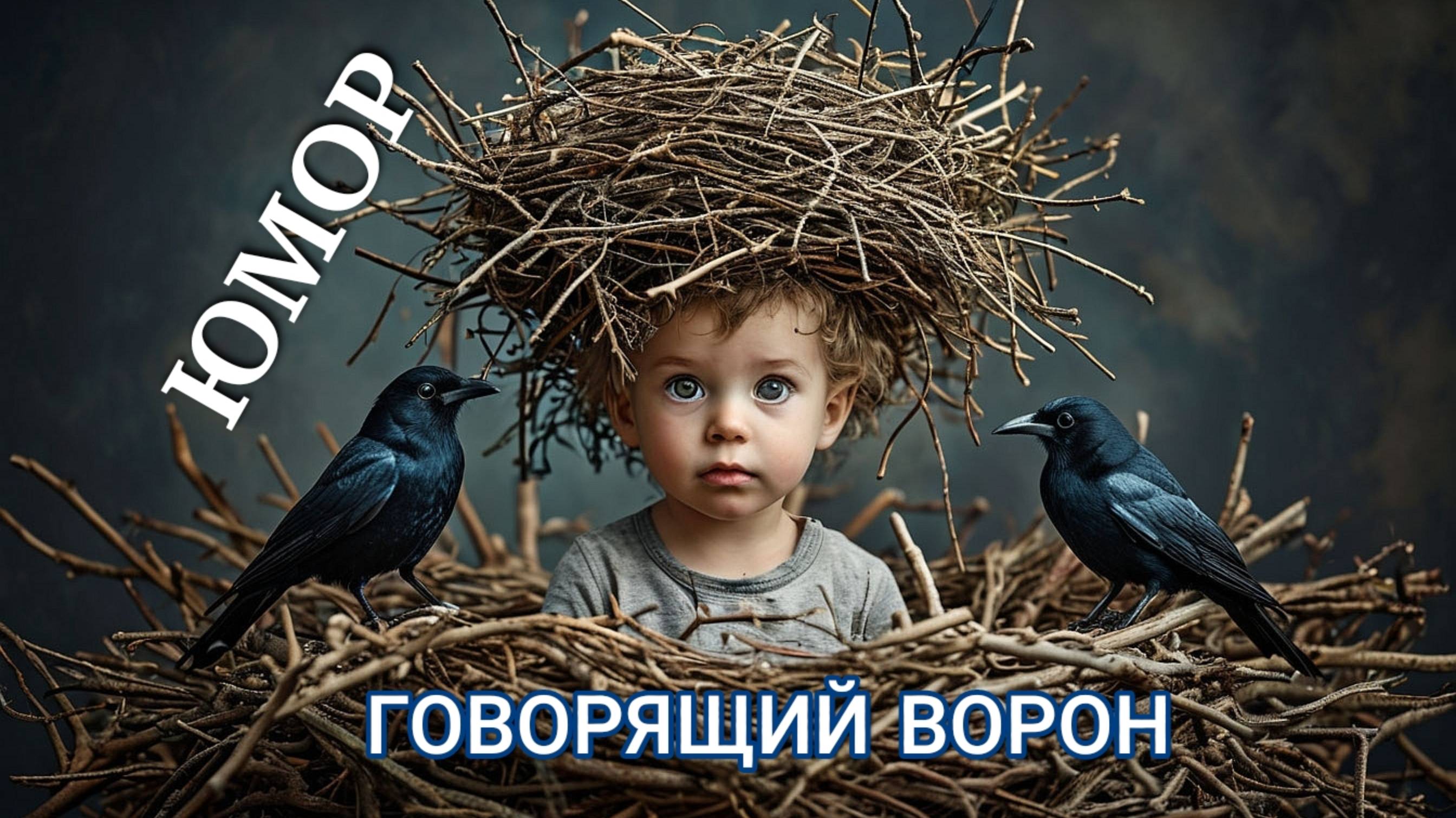 Смешной, видео и аудио рассказ для детей и взрослых. Важно беречь природу. Говорящий ворон.