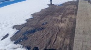 Оборудование для жидкой резины ДУГА®. Жидкая резина на кровле зимой спустя 2 года после нанесения.