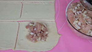 Лучший рецепт куриного филе и слоеного теста