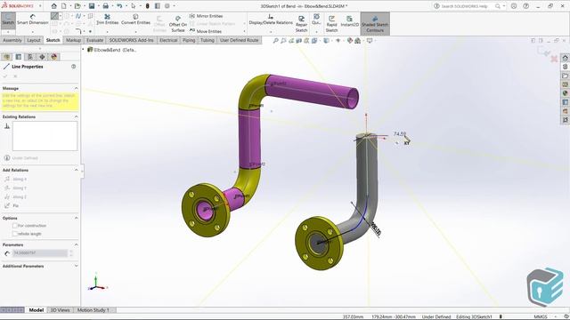 SOLIDWORKS Routing - Using Elbows and Bends in Piping смотреть онлайн