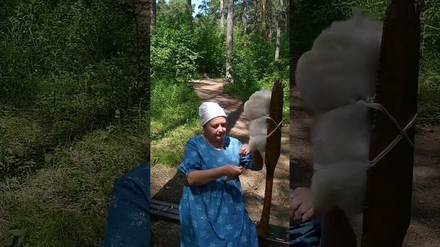 Прядение веретеном на прялке - донце, русский способ. смотреть онлайн