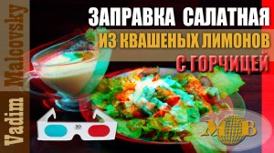 3D stereo red-cyan Заправка салатная из квашеных лимонов с горчицей. Мальковский Вадим