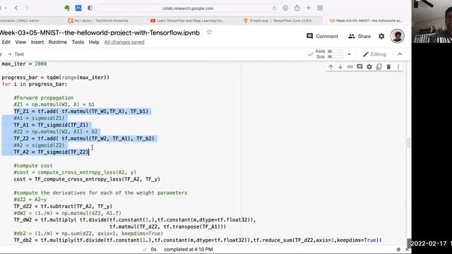 Backpropagation with Tensorflow v2