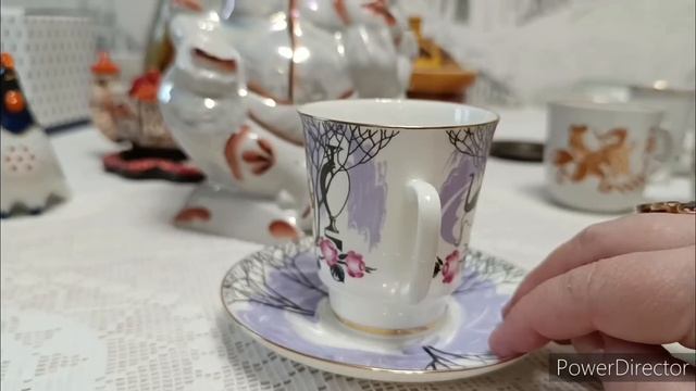 Кофейная пара ИФЗ. Фарфор СССР из комиссионного. Обзор фарфора.