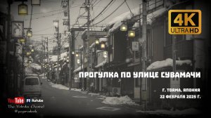 Прогулка по улице Сувамачи, Тояма, Япония, 22 февраля 2025 г.