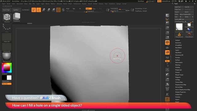 #AskZBrush: “How can I fill a hole on a single sided object?”
