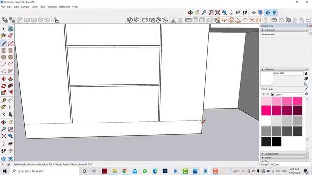 how to make wardrobe with computer desk.. Sketchup 2021 + Vray 5
