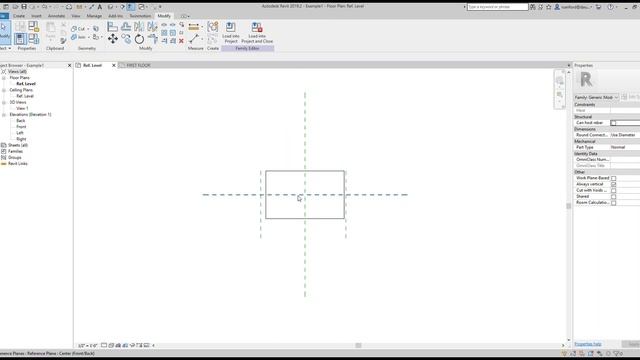 Revit Help - Revit Familes Basics 01 - Origins and Reference Planes