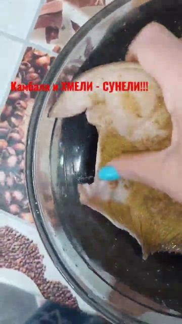 #камбала Жареная Камбала с приправой #хмелисунели смотреть онлайн