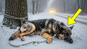 Женщина обнаружила Немецкую Овчарку Замерзающей, привязанной к дереву, А Затем Сделала Нечто Шокиру