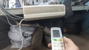 Подключение, запуск, тестирование инверторной сплит системы на столе.