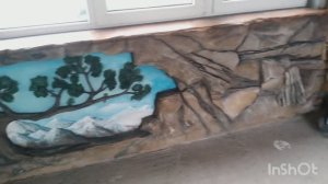Красивый подоконник артбетон плюс плитка своими руками|Beautiful window sill