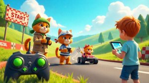 Три кота Гонки! Веселые машинки и гонки на пульте управления | Обзор игры