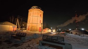 Вечерняя водонапорная башня: новая достопримечательность Уфы