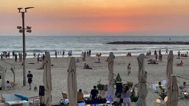 Таймлапс заката на море в Тель-Авив. смотреть онлайн