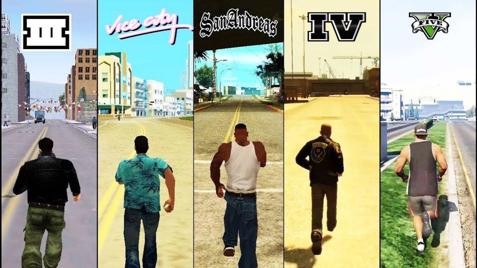 SBS Сравнение игр GTA! (GTA 3 vs VC vs SA vs IV vs V)