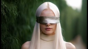 Девушка с завязанными глазами. Прятки.