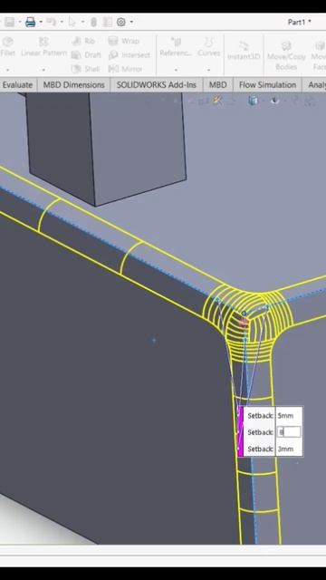 Solidworks Fillet part 1 tutorial #solidworks # shorts #fillet