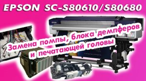 Замена помпы, блока демпферов и печатающей головки | Epson SC-S80610/S80680