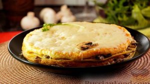 Омлет способен удивить. ЗАКУСОЧНЫЙ ОМЛЕТНЫЙ ТОРТ С ГРИБАМИ