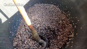 Каменный ковёр Art Gravel на бетонном крыльце. Укладка на ступени