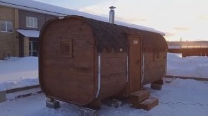 Баня бочка "Квадро" 4.5 метра с боковым входом купить в Нижнем Новгороде.