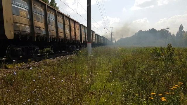 3 секции дыма, 3ТЭ10М-1376 с грузовым отправился со станции Ожерелье