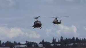 AH-1 Cobra and UH-1 Huey Helicopter Demonstration at JBLM Air Expo 2012
