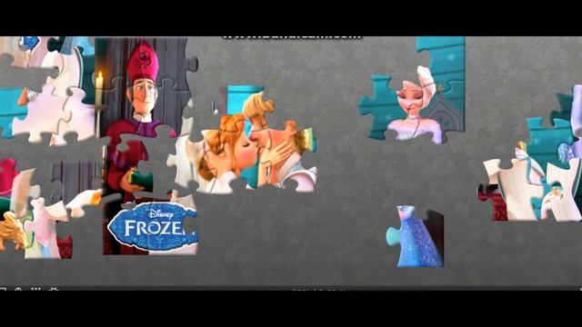frozen  Anna and kristoff  wedding kiss puzzle game for kids/puzzle video for kids смотреть онлайн